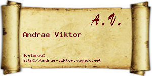 Andrae Viktor névjegykártya